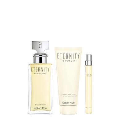 Calvin Klein Eternity Eau de Parfum Floral Women's Perfume With Notes of Bergamot White Lily White Rose Sandalwood & Amber Long Lasting Fragrance 3 piece set(3.3floz.+3.3fl oz.+0.33floz.) - Buy Online on GoSupps.com