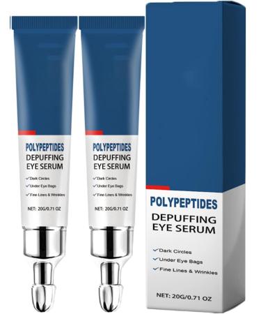 Seurico Peptide Depuffing Eye Serum Himeye Peptide Depuffing Eye Serum Moisturize Essence Peptide Depuffing Eye Gel for Dark Circles Under Eye Bags Puffiness Fine Lines & Wrinkles.(2PCs)