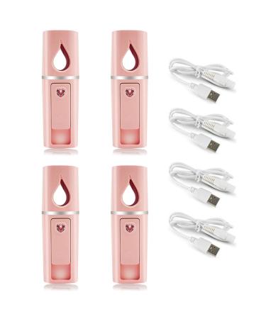 Kikolufy 4X Portable Nano Mister Mini Steamer Atomization Eyelash Extensions with Mirror Pink