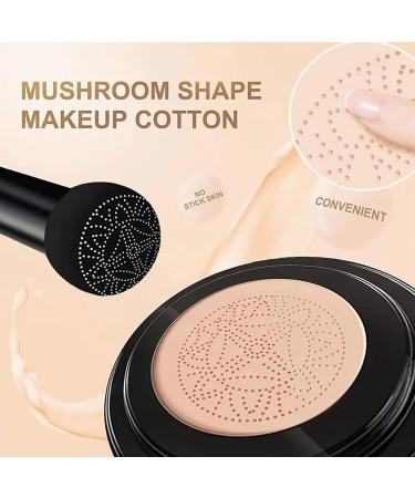 Verdant Touch Face Makeup Foundation Air Cushion BB Cream Foundation with Mushroom Sponge Long Lasting Concealer Tone Up Moisturizing CC Cream Ivory Color - Buy Online on GoSupps.com