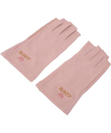 UV Shield Glove Breathable Fingerless Fiber Cotton Nail Lamp Gloves Anti UV Fingerless Gloves Protect Manicure Gloves Manicure Nail Art Dryer Tools(Light pink grey) - Buy Online on GoSupps.com