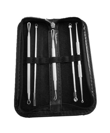 Stainless Steel Blackhead Acne Pimple Extractor Remover Removal Tool Kit Set of 5