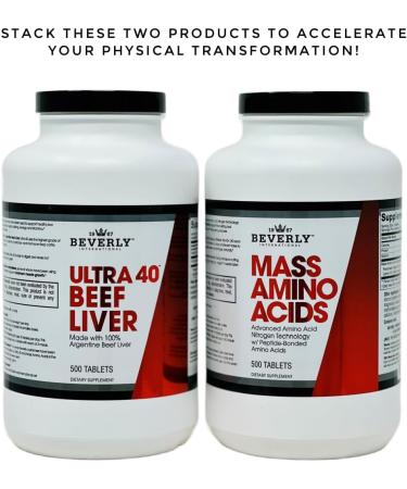 Beverly International Mass Amino Acids - 500 Tabs | Essential for Muscle Recovery & Repair | Pre/Post Workout Supplement | Complete Amino Acid Profile - Buy Online on GoSupps.com