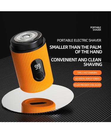 Mini Electric Shaver - Portable Waterproof Razor for Men & Women | Travel-Friendly & Gift-Ready | Type-C Charging (Orange - Buy Online on GoSupps.com