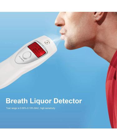 Zerodis Portable Digital Breathalyzer Alcohol Tester - High Accuracy Non-Contact Drunk Detector with LCD Screen - White - Buy Online on GoSupps.com
