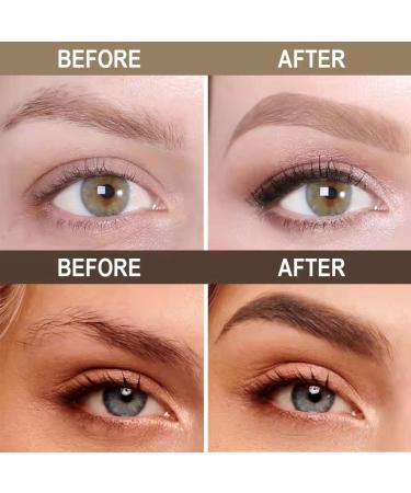 Eyebrow Stamp Stencil Kit - 24 Pieces Thick & Thin Stencils with Brushes - Natural Waterproof Brow - Medium Brown - Buy Online on GoSupps.com
