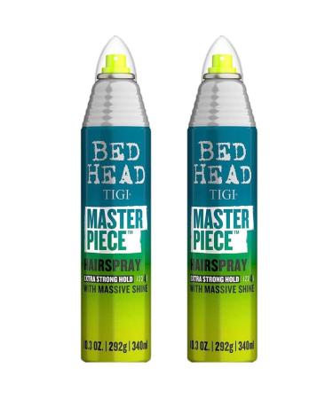 TIGI Bed Head Masterpiece Shiny Hairspray with Strong Hold - For All Hair Types - Extra Strong Hold & Shiny Finish - Use on Dry Hair - Premium Hair Care Products for Women & Men - 10.3 oz (2 Pack) Tropical 5.15 Ounce (Pack of 4)