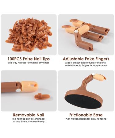 Acrylic Nail Practice Finger Kit - BORNBYME Adjustable Fake Fingers & 100 Nail Tips for Beginners | International Shipping Available - Buy Online on GoSupps.com