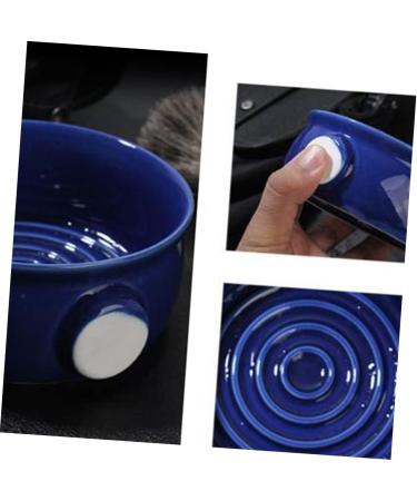 2-Pack Ceramic Shaving Bowls for Men - Travel Razor Containers for Soap & Cream - 11.5x11.5cm Blue - Buy Online on GoSupps.com