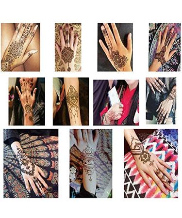 Xmasir 20 Sheets Henna Tattoo Stencil Kit - Temporary Tattoo Templates for Face and Body Art - Buy Online on GoSupps.com