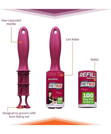 Metkix Refill Pack for Lint Rollers - 4 Refills (400 Sheets) | International Shipping Available - Buy Online on GoSupps.com