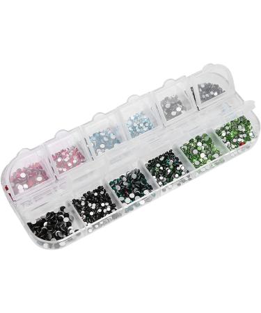 12 Grids Nail Art Rhinestones DIY Nail Decoration Glitter Beads Manicure Tool with Fashionable Design Safe Material for Nails (Rhinestone 6#) - Buy Online on GoSupps.com