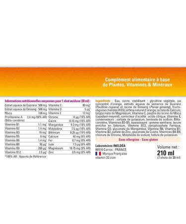 VITAMIN'22 Women's Vitamin'22 Pack - Vitamin'22 Flash Cure 7 Days + Vitamin'22 Specific Women - Anti-Fatigue - Vitamins & Minerals - Case of 7 Doses of 30 ml + Pill Box of 60 Vegetable Capsules - Buy Online on GoSupps.com