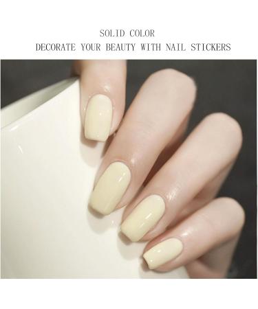 JMEOWIO Semi Cured Gel Nail Strips Pale Yellow Solid Color Gel Nail Stickers Nail Supplies Nail Art Design Decoration Accessories - Buy Online on GoSupps.com