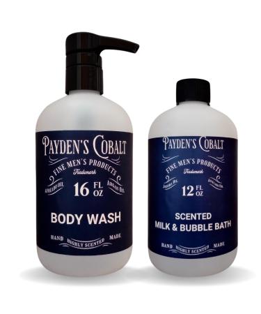 Payden's Cobalt Frosted Cypress For Men Scented Body Wash & Milk Bath Set