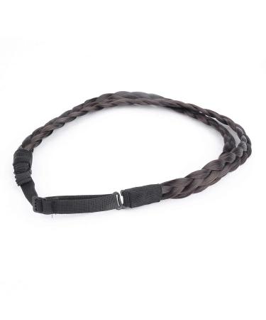 DIGUAN Double Three Strand Synthetic Hair Braided Headband Extension - Dark Brown - Buy Online on GoSupps.com