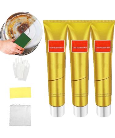 TRUNEB 3Pcs Raturv Metal Polish Cream Raturv Chrome Polish Ultimate Metal Polish Cream Stainless Steel Polishing Kit Multifunction Rust Remover