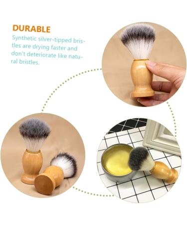 Angoily 4-Piece Stainless Steel Shaving Brush Scrubber Set for Men | Goatee & Beard Grooming Accessories | Wooden Handle & Soft Nylon Wool - Buy Online on GoSupps.com