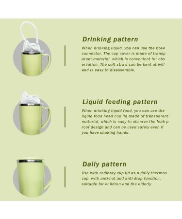 Adult Sippy Cup Spill Proof Cup 11.8 Oz Spill Proof Cups for Adults 3 Modes Anti Choke Safe Drinking Cup with 11.8'' Tube & Handle for Disabled Adults Elderly - Buy Online on GoSupps.com