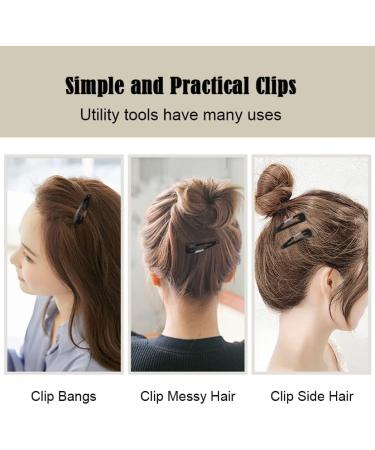Beayuer 50 Pack Snap Hair Clips 2 Inch Metal Hair Accessories Barrettes for Girls Women Hair Styling (50 Pcs Black) 1 count (Pack of 50) Black - Buy Online on GoSupps.com