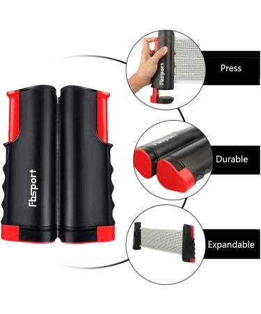 FBSPORT Ping Pong Paddle Set with Retractable Net - 2 Rackets, 6 Balls, Carry Bag - Indoor/Outdoor Table Tennis for Children & Adults - Buy Online on GoSupps.com