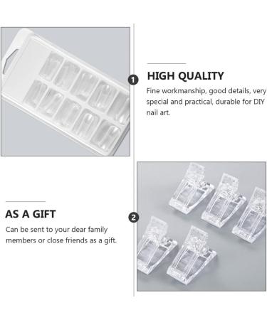 POPETPOP 1 Set nail extension set clear fake nail tips clear acrylic nail tips nail extension forms extension nail gel Manicure Extension False Nail pedicure brush plastic artificial 17.8x1.2cm As Shown - Buy Online on GoSupps.com