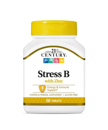 21st Century Stress B with Zinc Tablets 66 Count (Pack of 3)