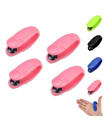 Sugar Control Li4 Acupressure Point Clip Clip to Lower Blood Sugar Tiger Mouth Clip Thumb Tiger Acupoint Massage Clip Magnetic Clip Relieve Tension Fear (Pink 4PC) Rosa 4 pieces