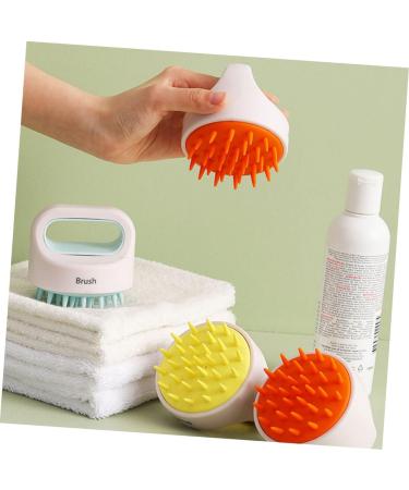 Frcolor Shampoo Massage Brush - Children's Hair Bathing Accessory Wet & Dry Head Skin Massager | 8x8x8.1cm Orange - Buy Online on GoSupps.com