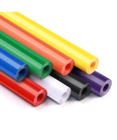 HTVRONT Permanent Vinyl for Cricut  12 x 5ft Permanent Adhesive Vinyl Rolls  8 Colors Adhesive Vinyl Rolls for Cricut  Silhouette  Cameo Cutters  Signs  Scrapbooking  Craft  Die Cutters 8 Roll 5 ft