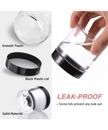 24 Pack 6oz Small Plastic Containers with Lids + 20g Cosmetic Sample Jars - Ideal for Lip Scrub, Body Butters, Slime - Craft Storage with Black Lids - Buy Online on GoSupps.com
