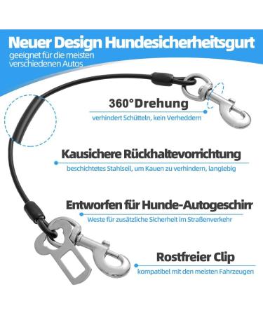 Mi Metty Strap Off Dog Car Leash - Bite-Resistant Steel Wire with Car Strap - 16 inch Black for All Dogs - Buy Online on GoSupps.com