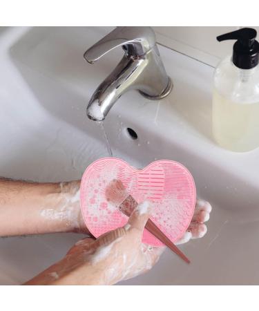 Makeup Brush Cleaning Mat Silicone Brush Cleaning Mat Makeup Brush Cleaning Pad with Suction Cups Small Makeup Brush Cleaning Tool for Makeup Brushes(Pink) - Buy Online on GoSupps.com