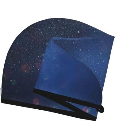 Retro Blue Glitter Microfiber Hair Towel - Super Absorbent Quick Dry Wrap for Long Curly & Thick Hair | Coral Velvet Style - Buy Online on GoSupps.com