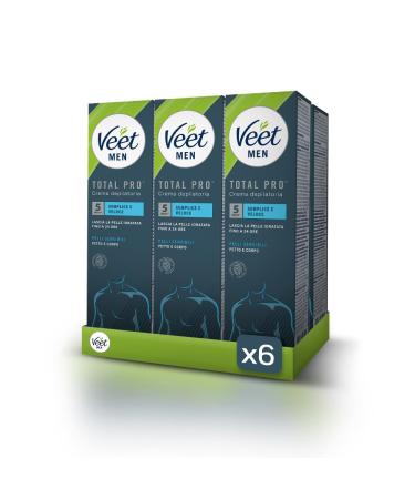 Veet Veet Men Hair Removal Cream for Men Sensitive Skin 200 ml 6 Packs Maxi