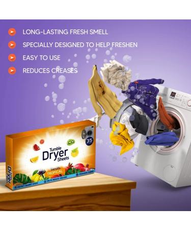 Tropical Tumble Dryer Sheets 105 - Long Lasting Fragrance and Softness | Static Protection, Crease Reduction & Fabric Freshness - Buy Online on GoSupps.com