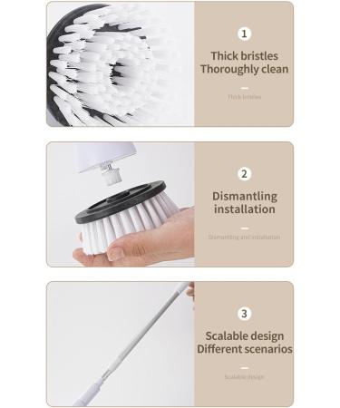 Electric Cleaning Brush - 2000mAh Portable Electric Rotating Cleaning Brushes | Electric Tub Scrubber with Retractable Handle Power Floor Scrubber for Bathroom - Buy Online on GoSupps.com