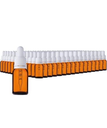 Handsunity 10ml-192Stk pipette glass bottle-amber glass pharmacy glass set with white pipette lock including 5 piece of aids brown las bottles 10ml-192 pieces white cap