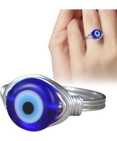 Eyeball s for Men - Copper for Women Silver Gold Plated Wire Wrapped Turkish Blue Eye Glass Bead for Female Male Protection Lucky Jewelry Girlfriend Fovolat Silver No. 5 - Buy Online on GoSupps.com
