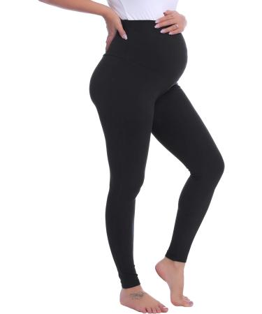 Amorbella Maternity Leggings - Over Bump Cotton Yoga Pajama Pants (Black, Size L) - Buy Online on GoSupps.com