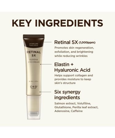 CKD Retinal Lifting Bundle 5X Gua Sha Eye Cream + Retinol Collagen Neck Cream with Massage Rollers | Firming Wrinkle Reduction & Hydration for Eye Neck & Jawline | Korean Anti-Aging Skincare Duo - Buy Online on GoSupps.com