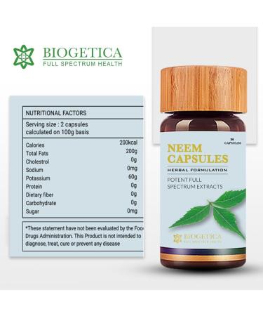 Biogetica Neem Tablets 100% Natural Vegan Promote Immunity Healthy Skin Non-GMO Ayurvedic 80 Tablet - Pack of 6 - Buy Online on GoSupps.com