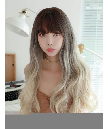 BGHJUE Wig female full headgear natural full head highlighting gradient large wave in the long hair invisible