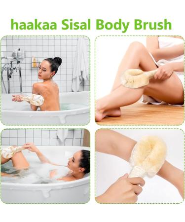 Haakaa Sisal Body Brush - Natural Spa Bath Brush for Exfoliating Dry Skin, Improving Blood Circulation - Men & Women - 9.4 Length - Buy Online on GoSupps.com
