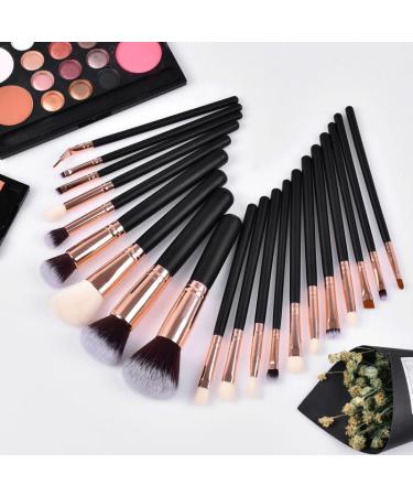 20-Piece Black Makeup Brush Set - Professional Beauty Tools for Foundation Eyeshadow & Powder | Perfect for Flawless Makeup Application - Buy Online on GoSupps.com