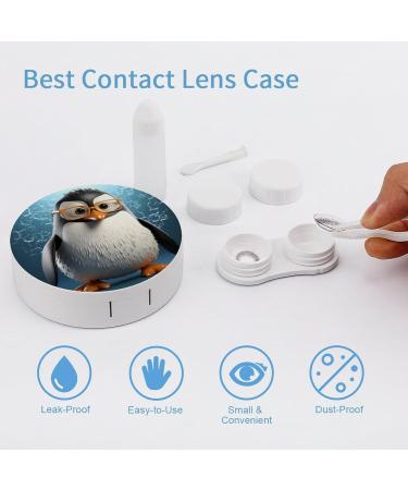 Portable Penguin Contact Lens Case with Glasses | Travel-Friendly Storage Box for Contact Lenses - Buy Online on GoSupps.com
