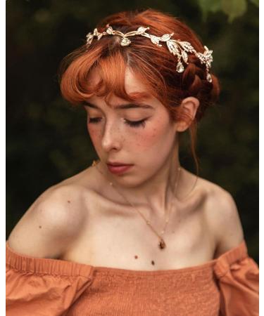 SWEETV Rose Gold Wedding Tiara for Bride | Elf Cosplay Crown | Princess Hair Accessories - Perfect for Prom, Photoshoot, Halloween - Buy Online on GoSupps.com