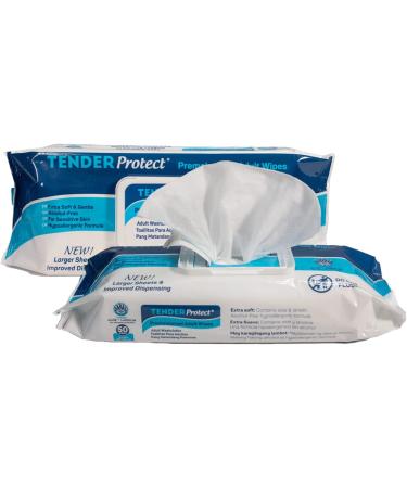 TENDERProtect Adult Wipes with Aloe - Extra-Large Washcloth for Incontinence - 600/Cs, 50 Count (Pack of 12) - Buy Online on GoSupps.com