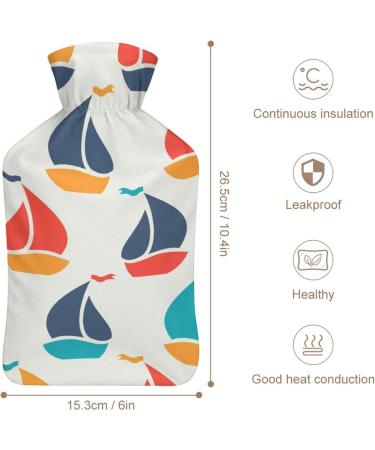 Boat Hot Water Bottle with Plush Cover - Hand Warmer for Adults & Kids | 26.5x15.3cm | International Shipping - Buy Online on GoSupps.com