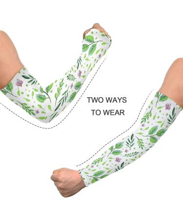 Dussdil Spring Leaves Butterflies Arm Sleeves | UV Sun Protection Cooling Sleeves with Thumb Hole for Garden Farm | Men Women - Buy Online on GoSupps.com